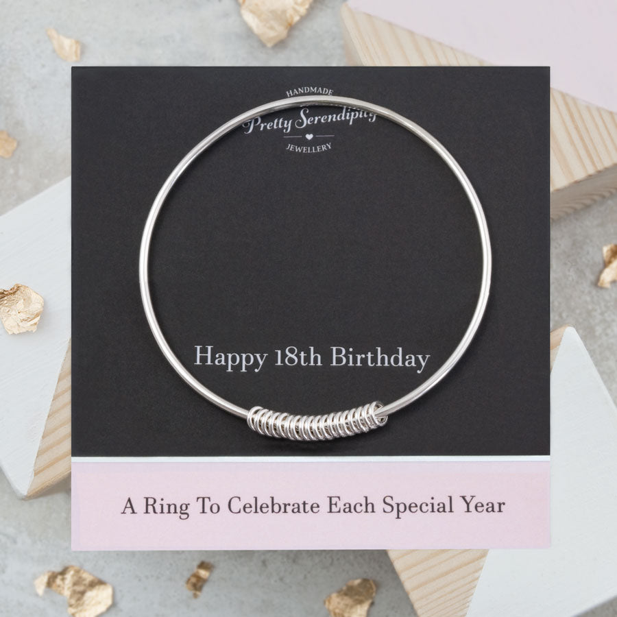 18th Birthday Bangle – A Ring For Each Year
