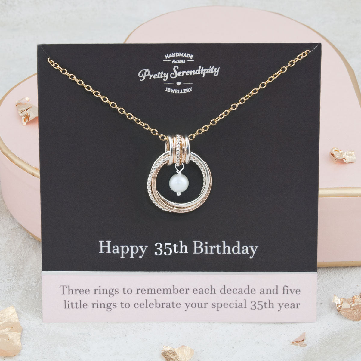 35th Birthday Birthstone Necklace – Silver and Gold