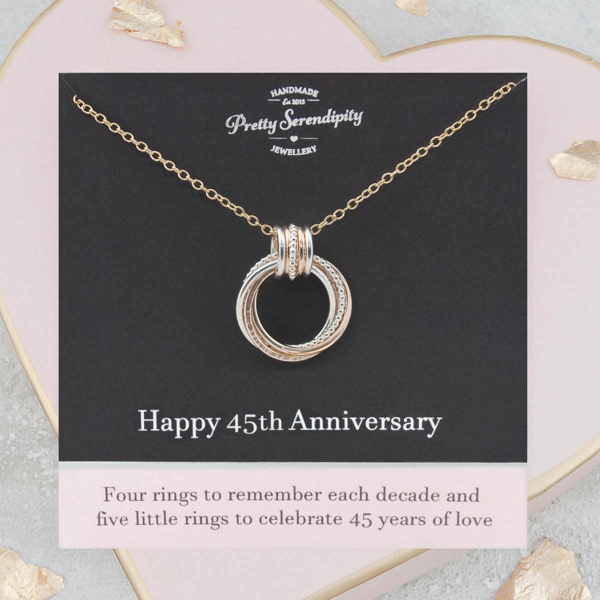 45th Wedding Anniversary Necklace – Silver and Gold