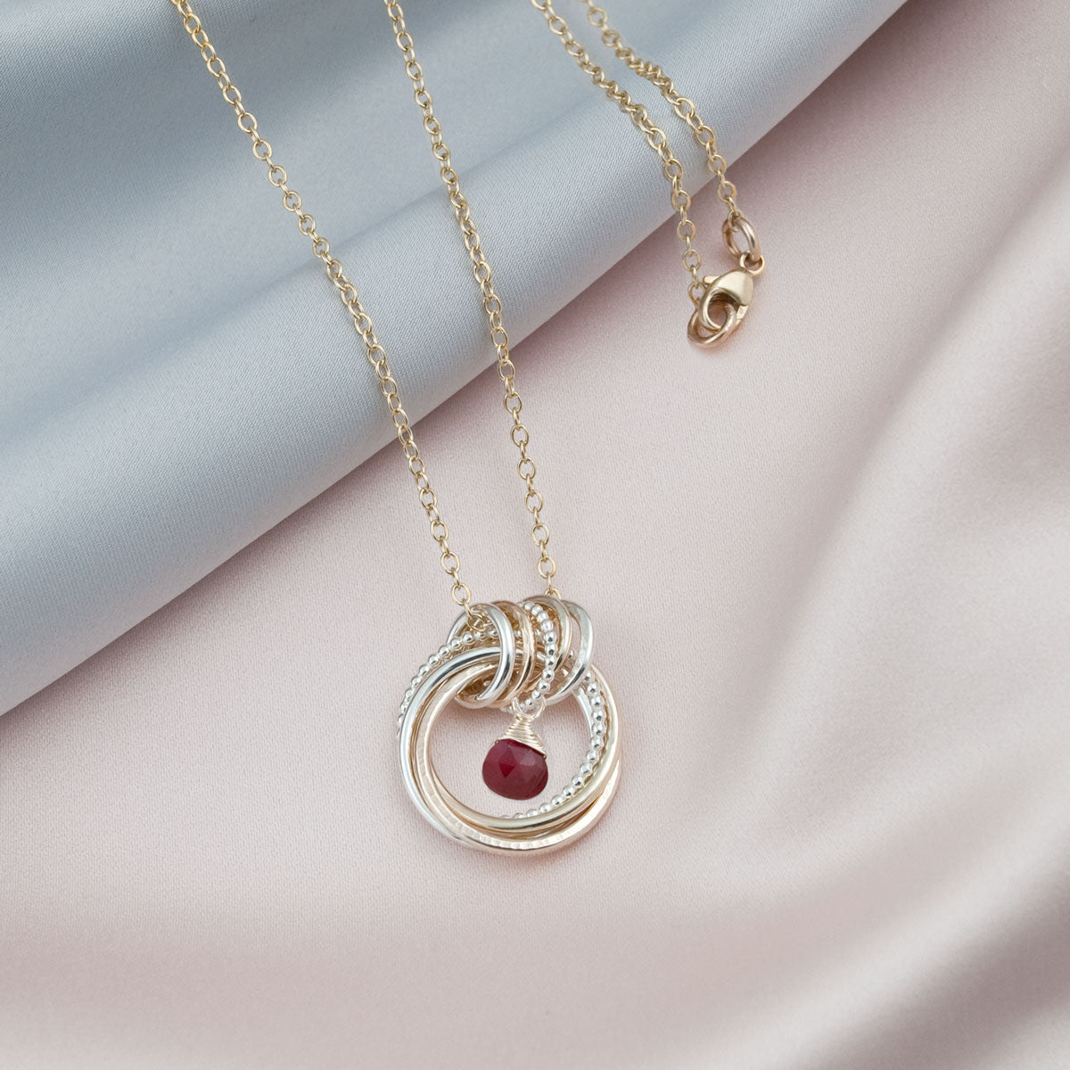 45th Birthday Birthstone Necklace – Silver and Gold