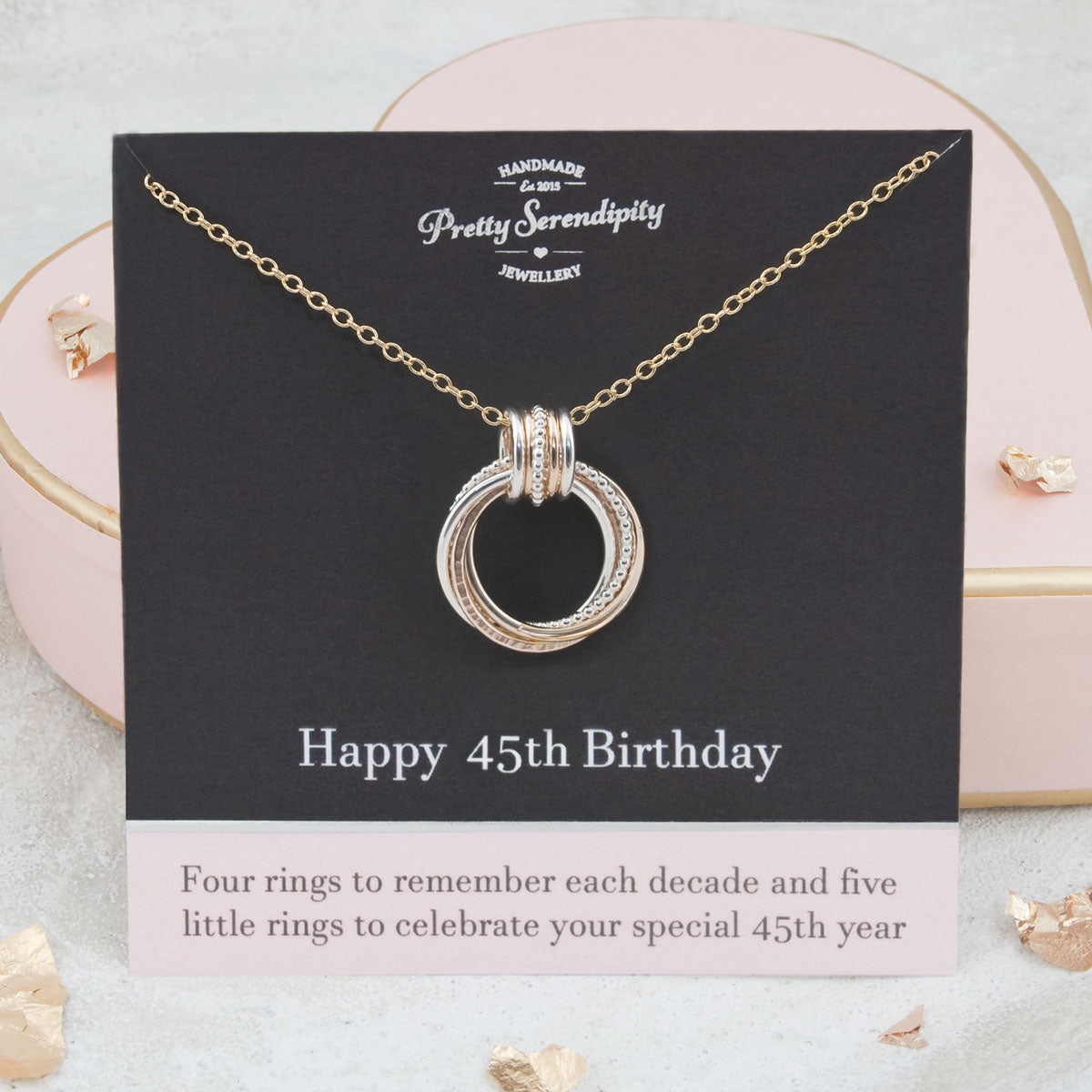 45th Birthday Necklace – Silver and Gold