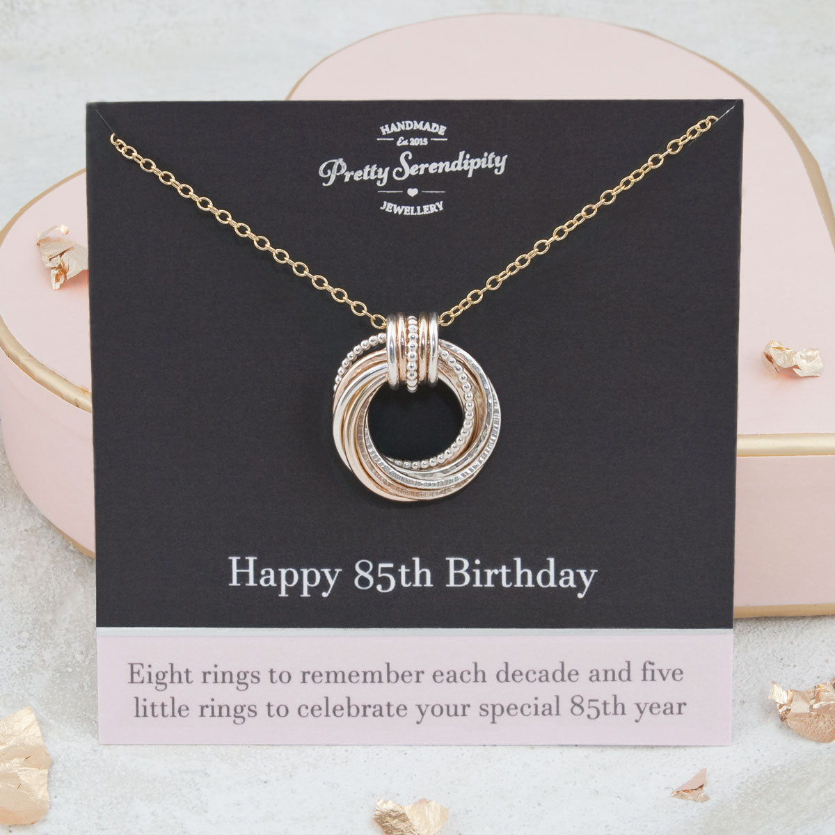 85th Birthday Necklace – Silver and Gold