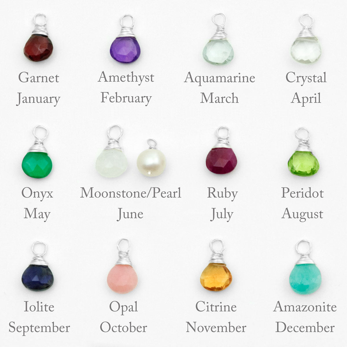 30th Birthday Birthstone Necklace – 3 Rings for 3 Decades – Sterling Silver – Textured