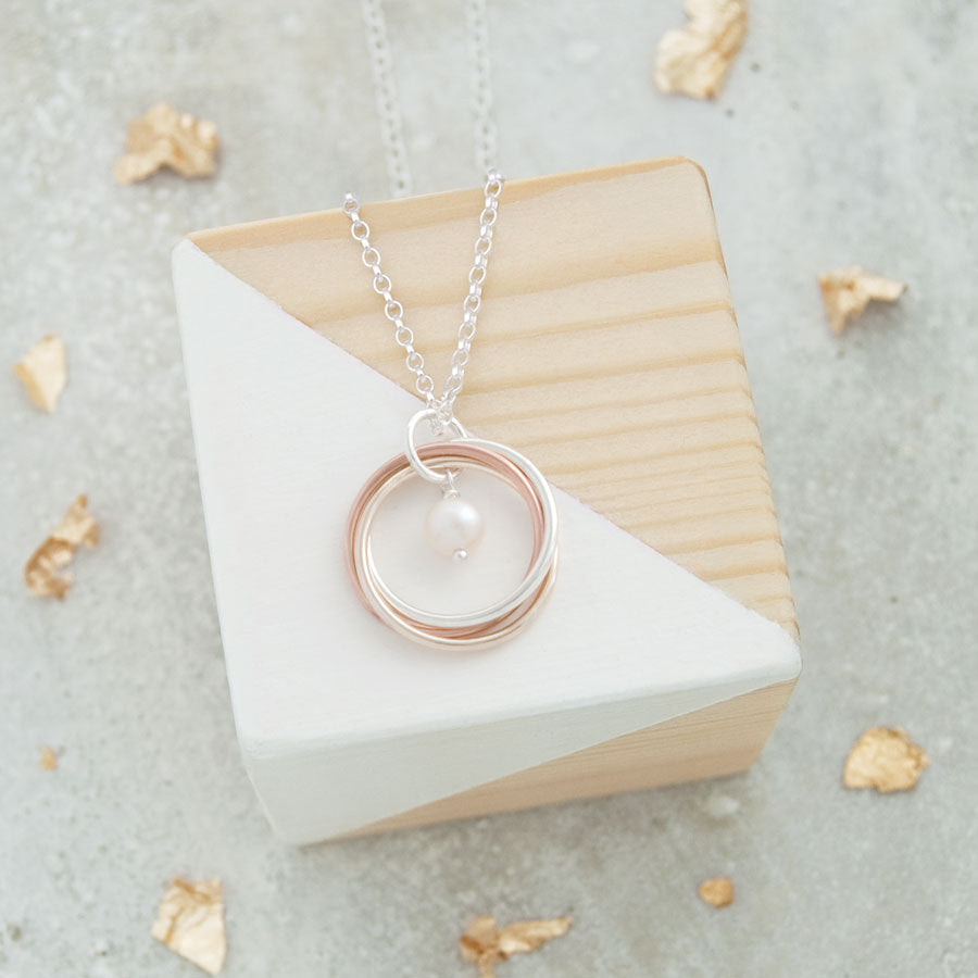 9ct Gold & Silver Birthstone Necklace