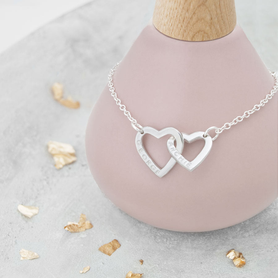 Sterling Silver Linked Hearts Bracelet