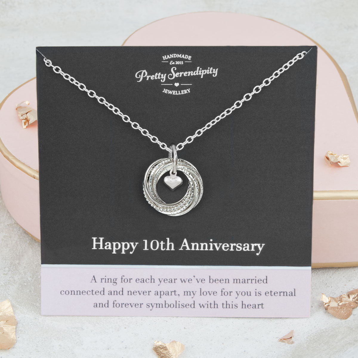 10th Anniversary Necklace – Sterling Silver – Textured