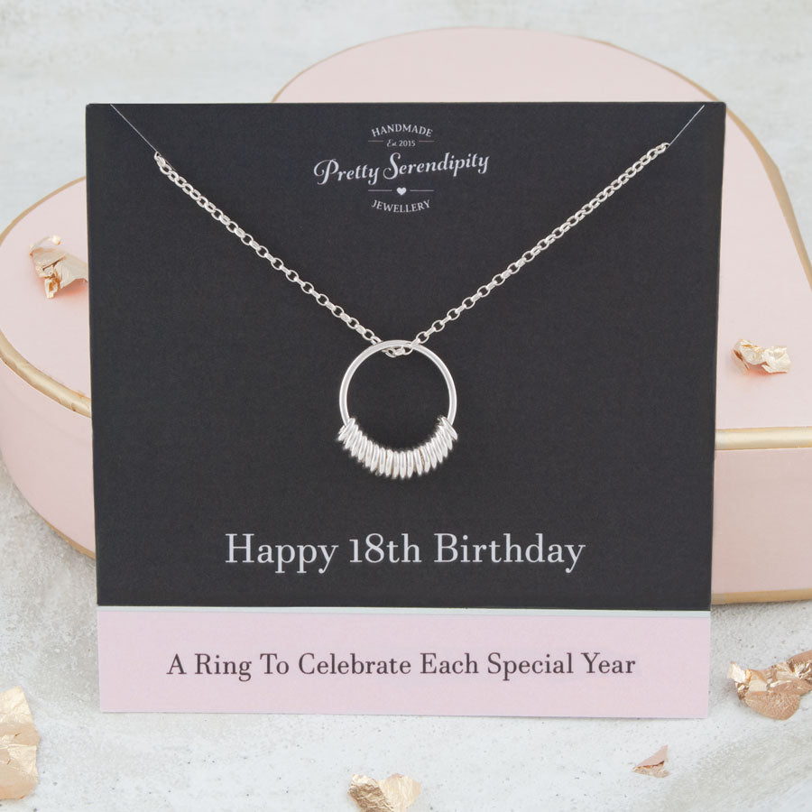 18th Birthday Necklace – A Ring For Each Year