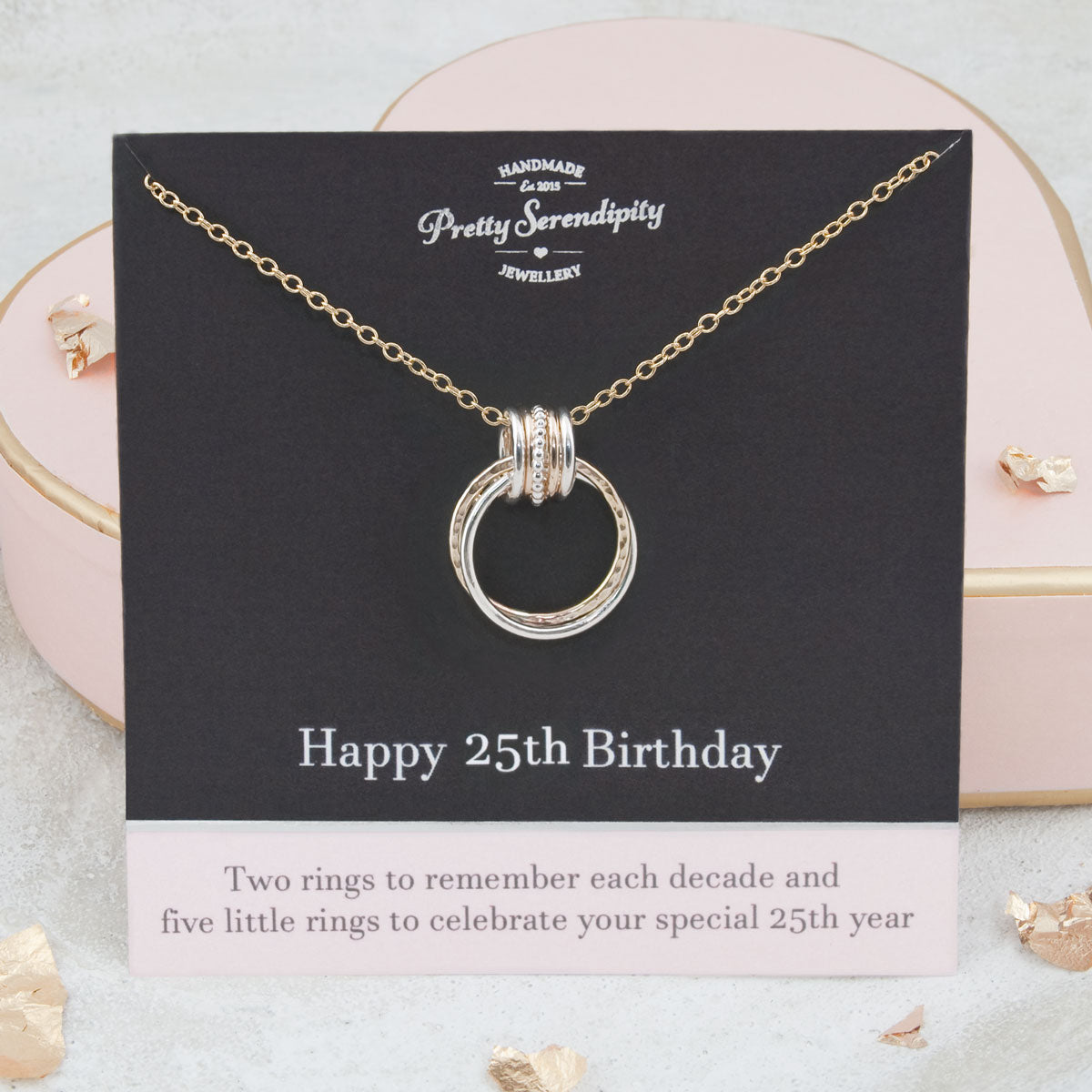 25th Birthday Necklace – Silver and Gold