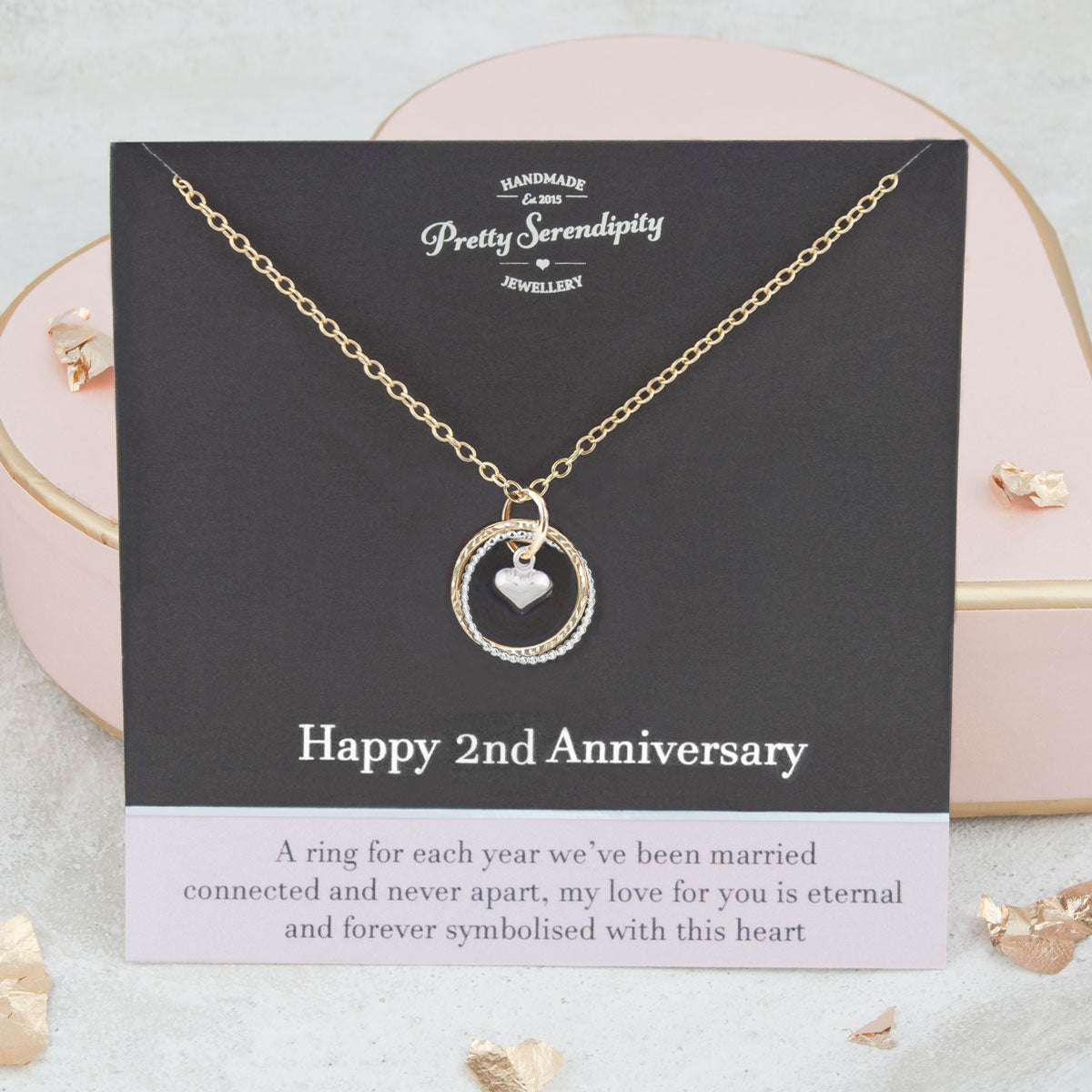 2nd Wedding Anniversary Necklace – Silver and Gold