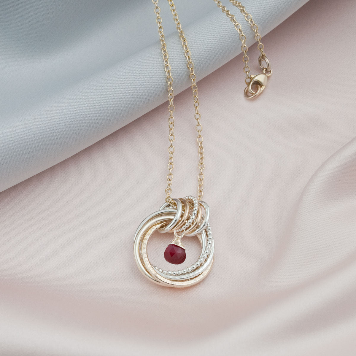 55th Birthday Birthstone Necklace – Silver and Gold