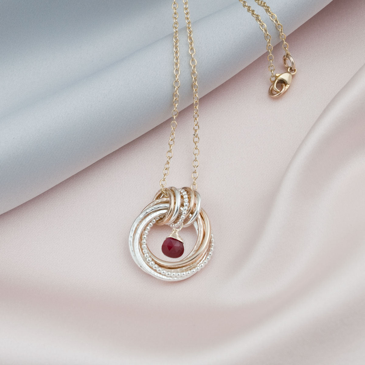 65th Birthday Birthstone Necklace – Silver and Gold