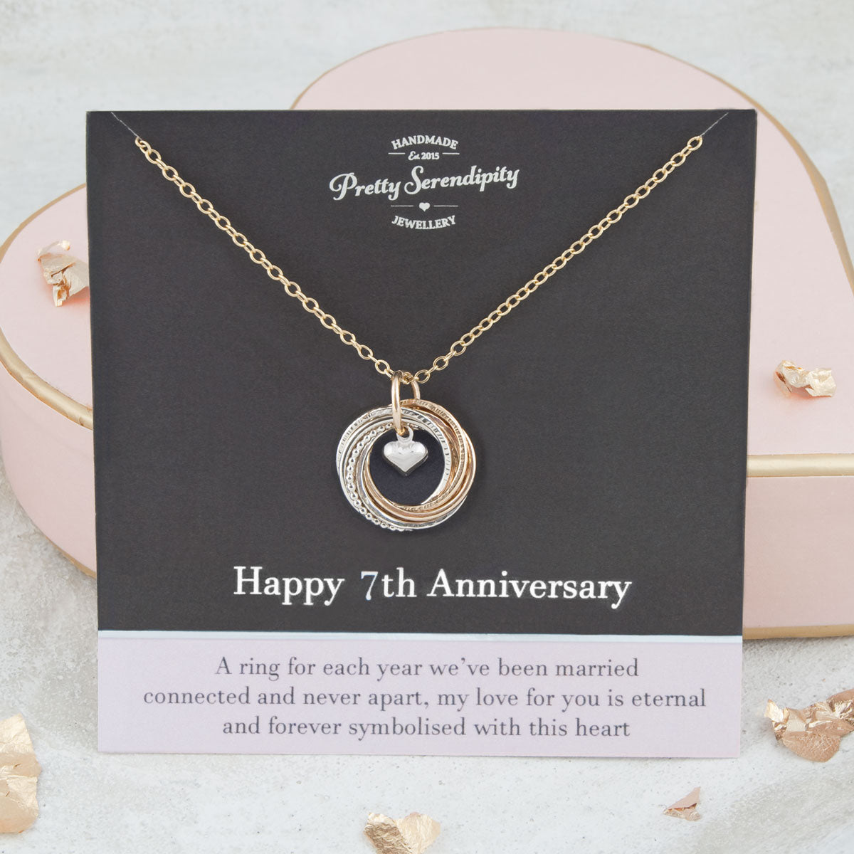 7th Wedding Anniversary Necklace – Silver and Gold