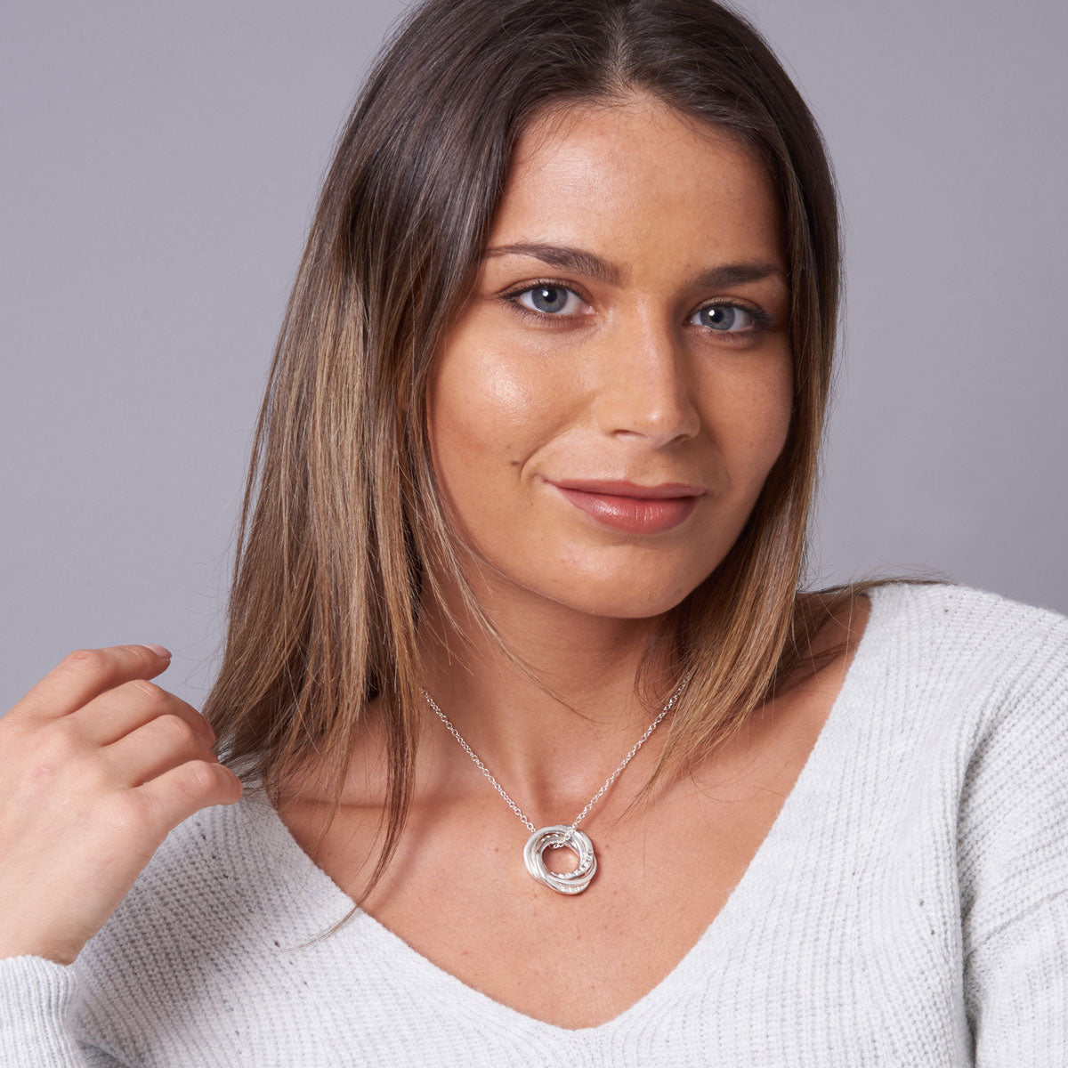 Personalised Five Ring Russian Necklace