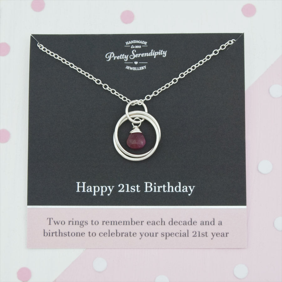 Sterling silver on sale 21st birthday necklace