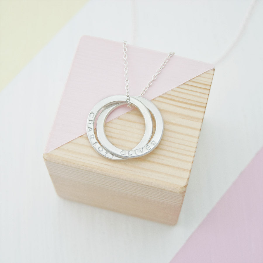 Personalised Two Ring Russian Necklace