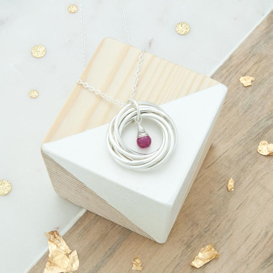 80th Birthday Necklace with Birthstone