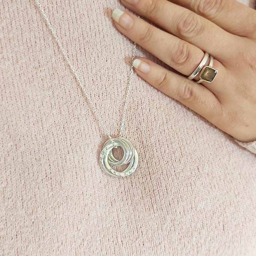 Personalised 5 ring necklace hotsell